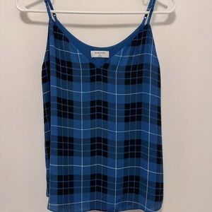 Babaton Aritzia Blue Plaid Double Layer Women's Camisole Tank